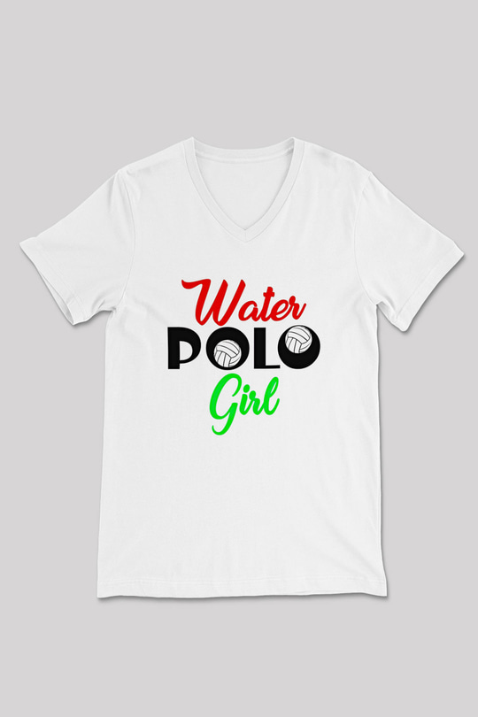 Su Topu Baskılı Unisex V Yaka Tişört - Tshirt