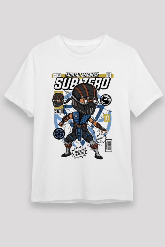 Sub Zero Baskılı Unisex Beyaz Tişört
