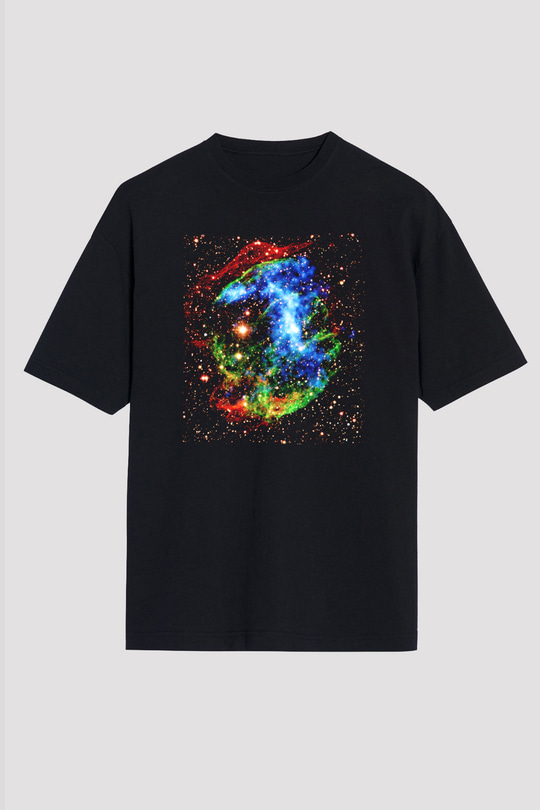 Süpernova Siyah Unisex Oversize Tişört T-Shirt