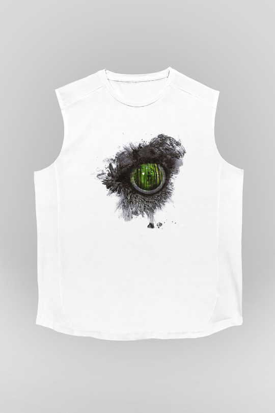 Swallow The Sun Baskılı Beyaz Unisex Kolsuz Tişört - Tshirt