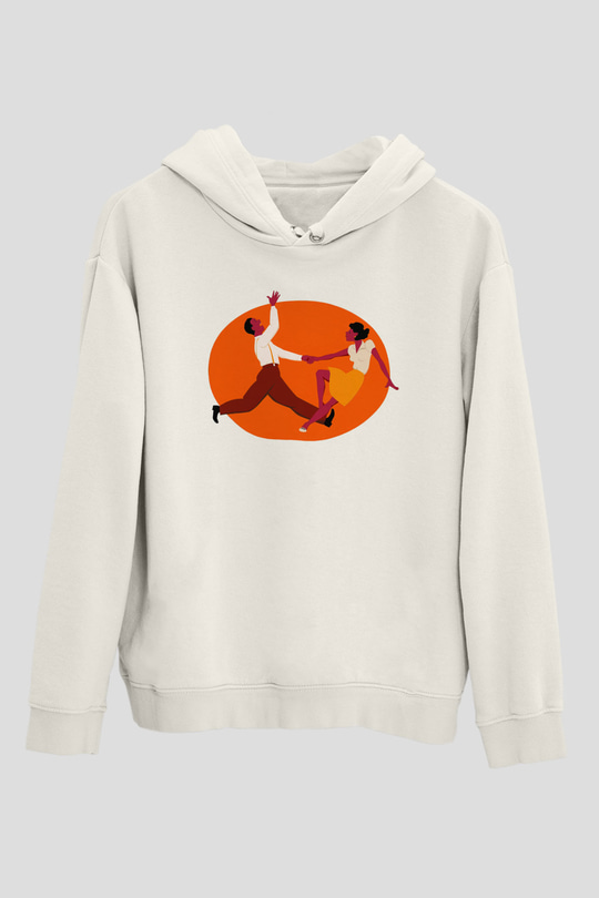 Swing Beyaz Unisex Kapşonlu Sweatshirt