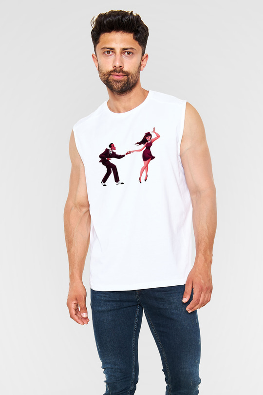 Swing Beyaz Unisex Kolsuz Tişört