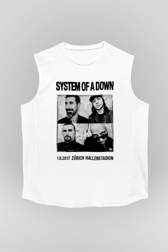 System of a Down Beyaz Unisex Kolsuz Tişört