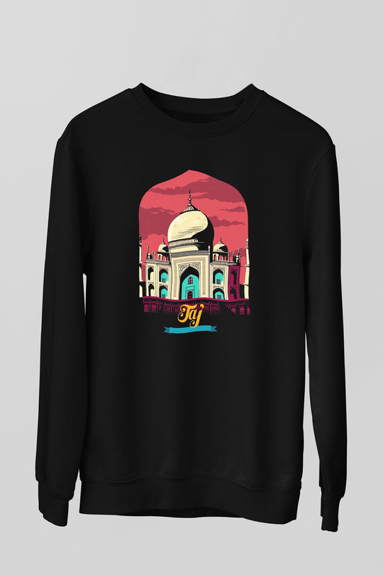 Tac Mahal Siyah Unisex Sweatshirt