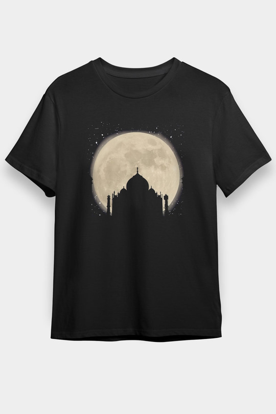 Tac Mahal Siyah Unisex Tişört T-Shirt - TişörtFabrikası