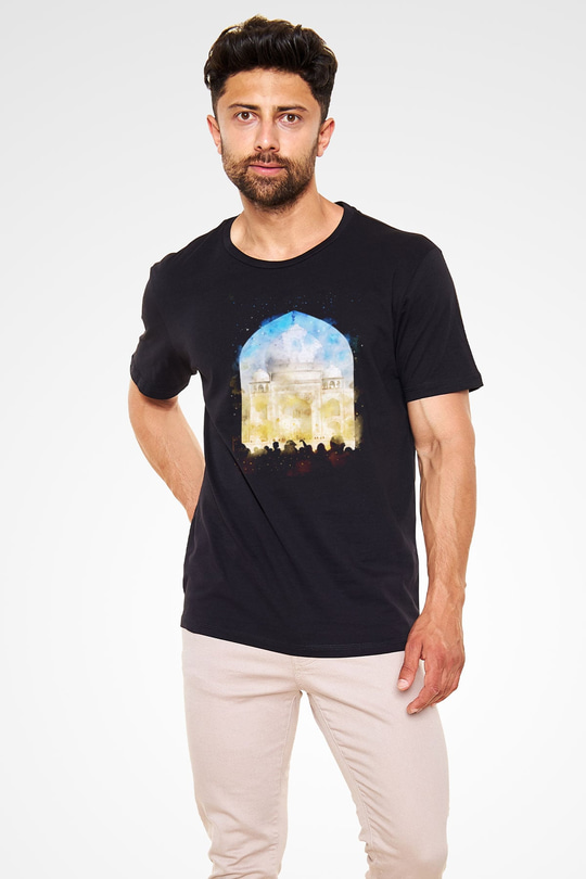 Tac Mahal Siyah Unisex Tişört T-Shirt - TişörtFabrikası