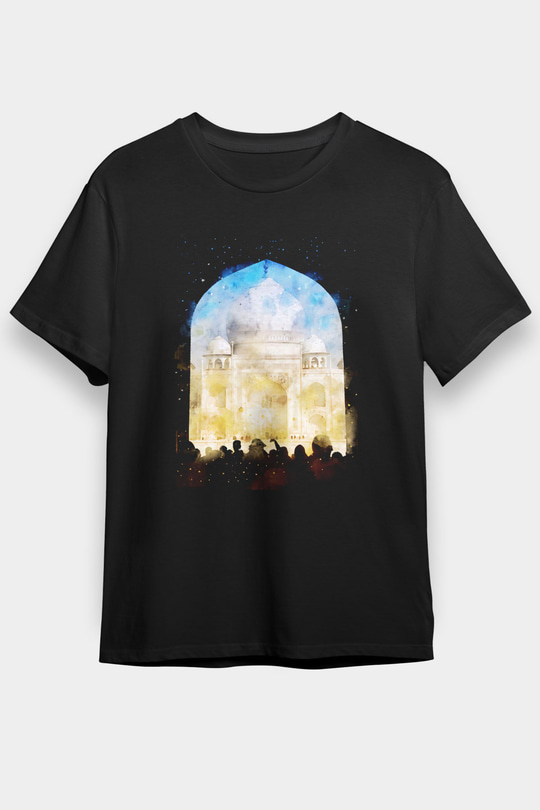 Tac Mahal Siyah Unisex Tişört T-Shirt - TişörtFabrikası