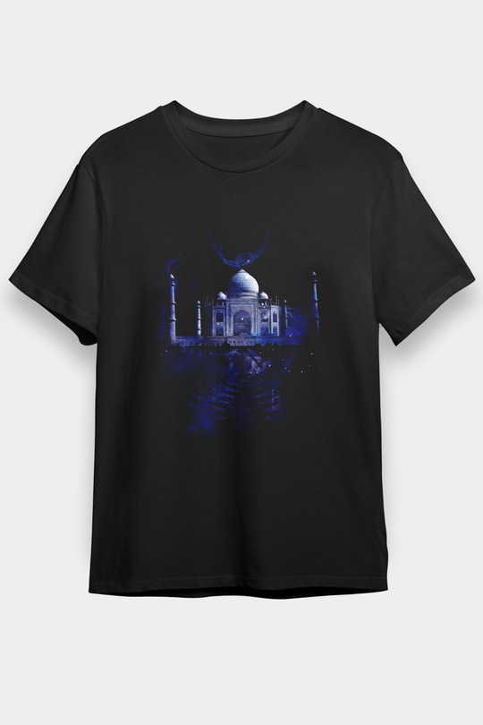 Tac Mahal Siyah Unisex Tişört T-Shirt - TişörtFabrikası