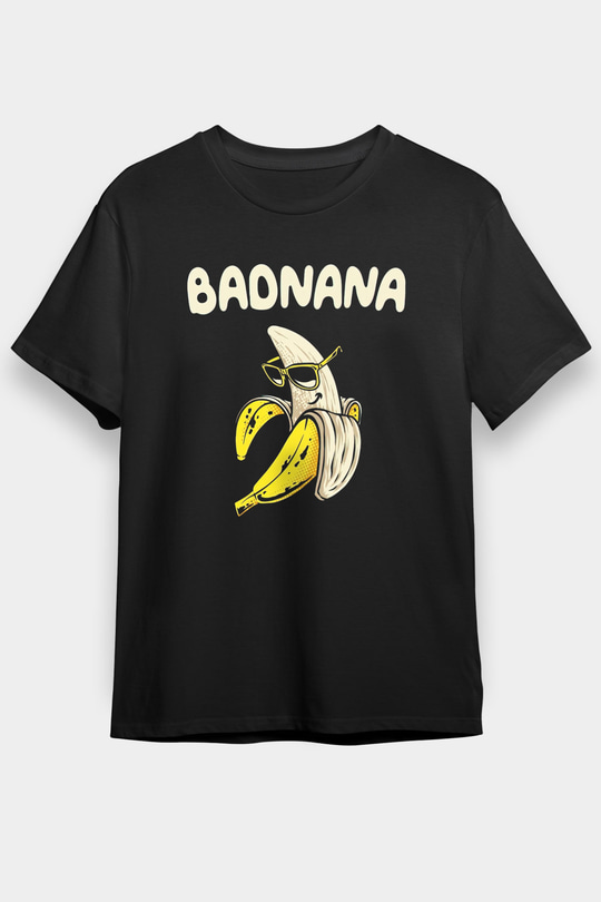 Badnana Muz Baskılı Unisex Siyah Tişört
