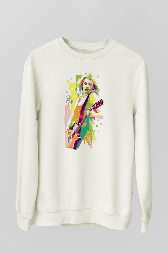 Taylor Swift Baskılı Beyaz Unisex Sweatshirt