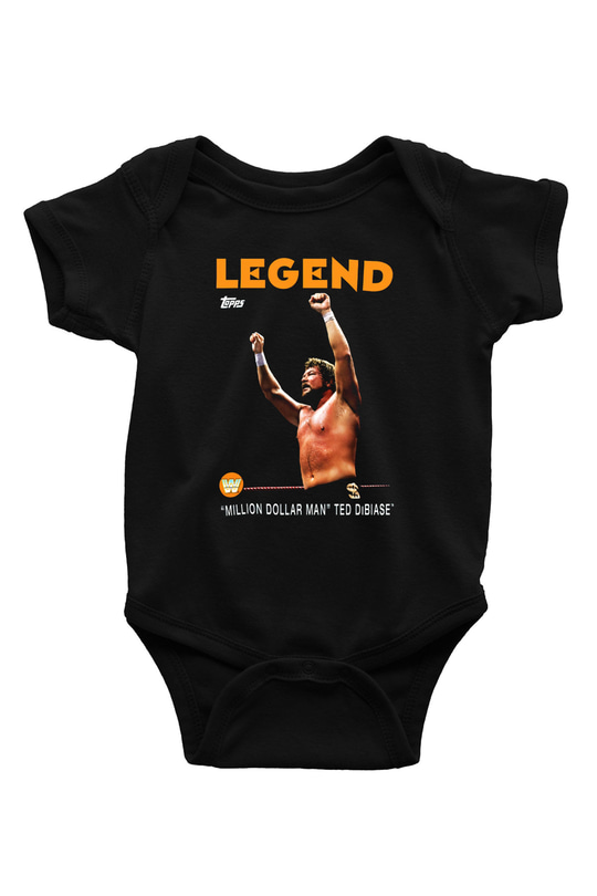 Ted DiBiase Baskılı Siyah Bebek Body - Zıbın