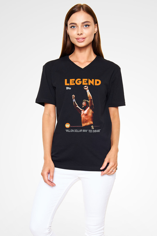 Ted DiBiase Siyah Unisex V Yaka Tişört