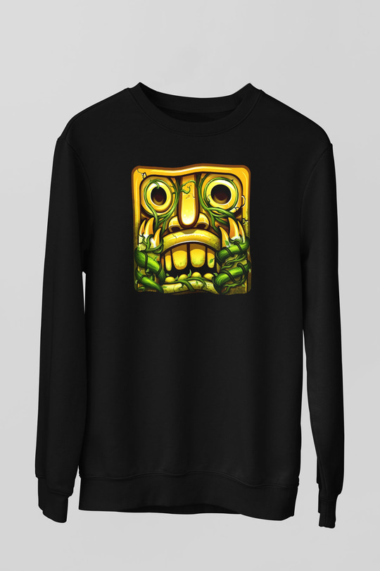 Temple Run Siyah Unisex Sweatshirt