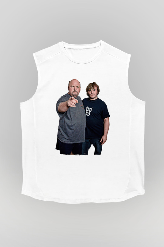 Teracious D Baskılı Beyaz Unisex Kolsuz Tişört - Tshirt