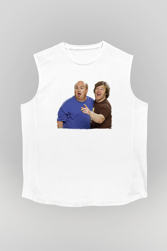 Teracious D Baskılı Beyaz Unisex Kolsuz Tişört - Tshirt