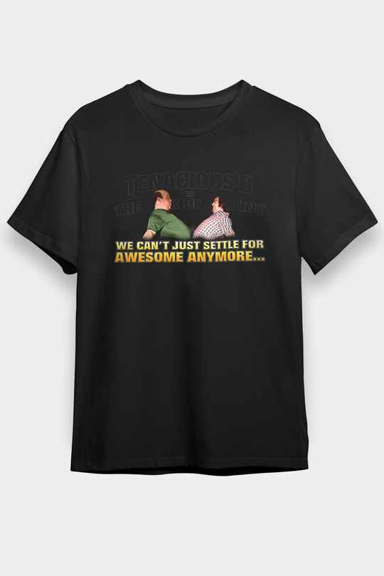 Teracious D Baskılı Unisex Siyah Tişört - Tshirt