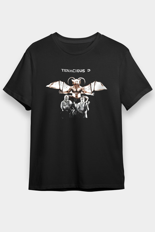 Teracious D Baskılı Unisex Siyah Tişört - Tshirt