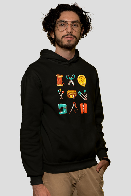 Terzi Siyah Unisex Kapşonlu Sweatshirt