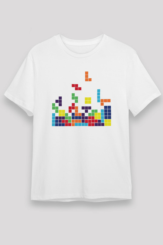 Tetris Beyaz Unisex Tişört T-Shirt
