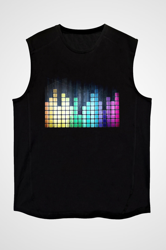 Tetris Siyah Unisex Kolsuz Tişört