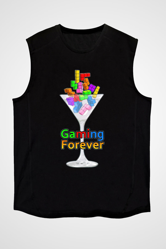 Tetris Siyah Unisex  Kolsuz Tişört