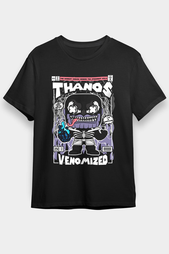 Thanos Venomized Baskılı Unisex Siyah Tişört