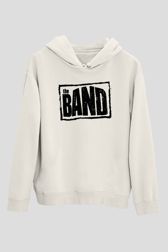The Band Beyaz Unisex Kapşonlu Sweatshirt
