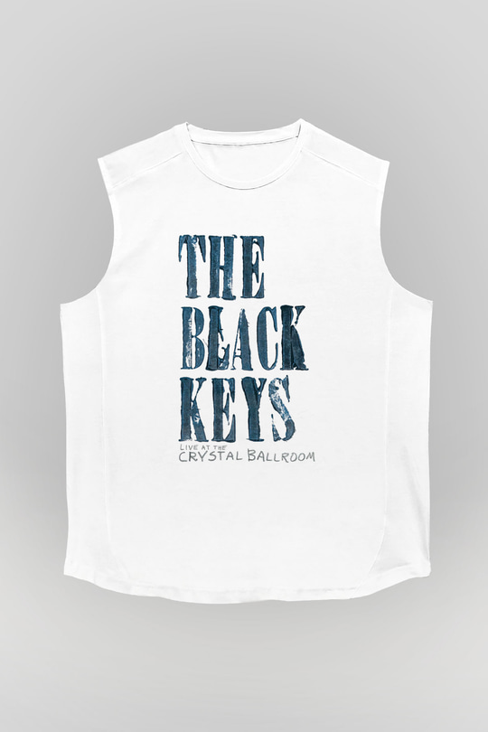 The Black Keys Baskılı Beyaz Unisex Kolsuz Tişört - Tshirt