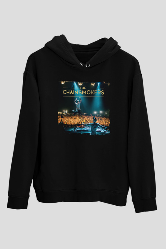 The Chainsmokers Siyah Unisex Kapüşonlu Sweatshirt