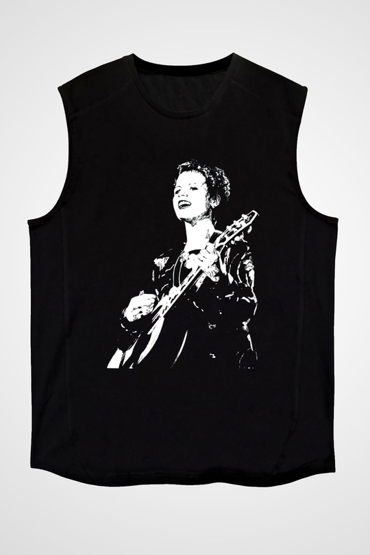 The Cranberries Baskılı Unisex Siyah Kolsuz Tişört - Tshirt