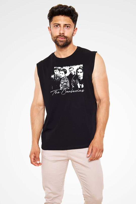 The Cranberries Baskılı Unisex Siyah Kolsuz Tişört - Tshirt