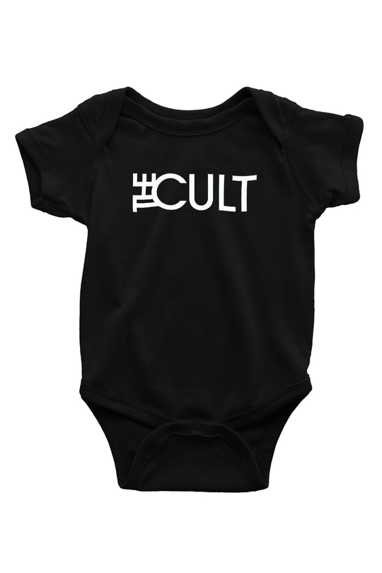 The Cult Baskılı Unisex Siyah Bebek Body - Zıbın
