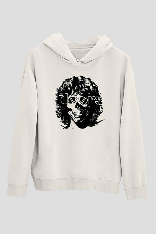 The Doors Beyaz Unisex Kapüşonlu Sweatshirt