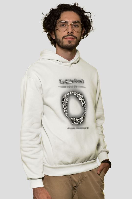 The Elder Scrolls Online Beyaz Unisex Kapşonlu Sweatshirt