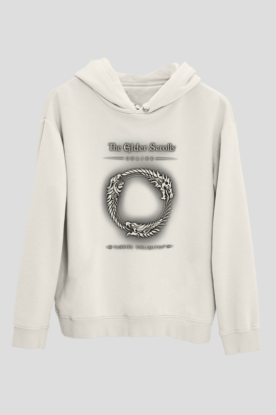 The Elder Scrolls Online Beyaz Unisex Kapşonlu Sweatshirt