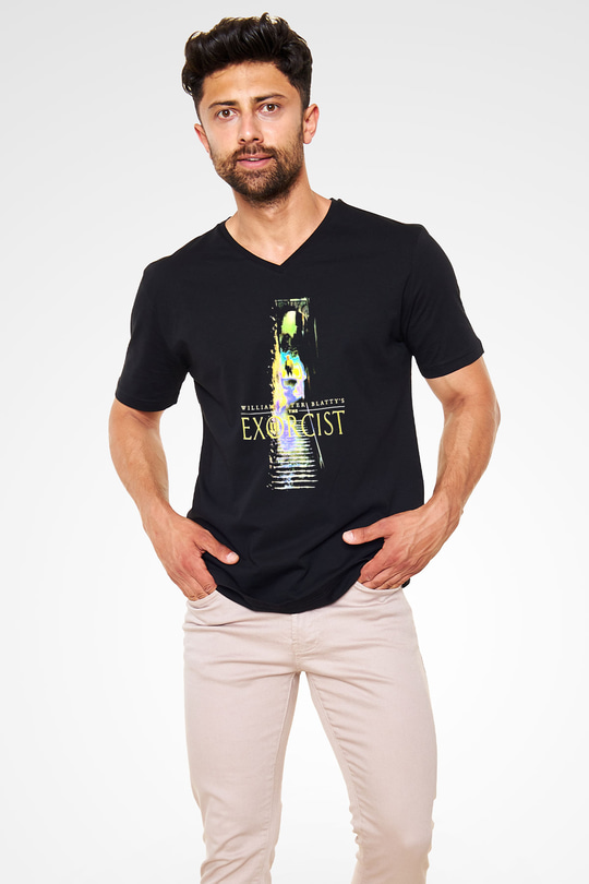 The Exorcist Siyah Unisex V Yaka Tişört