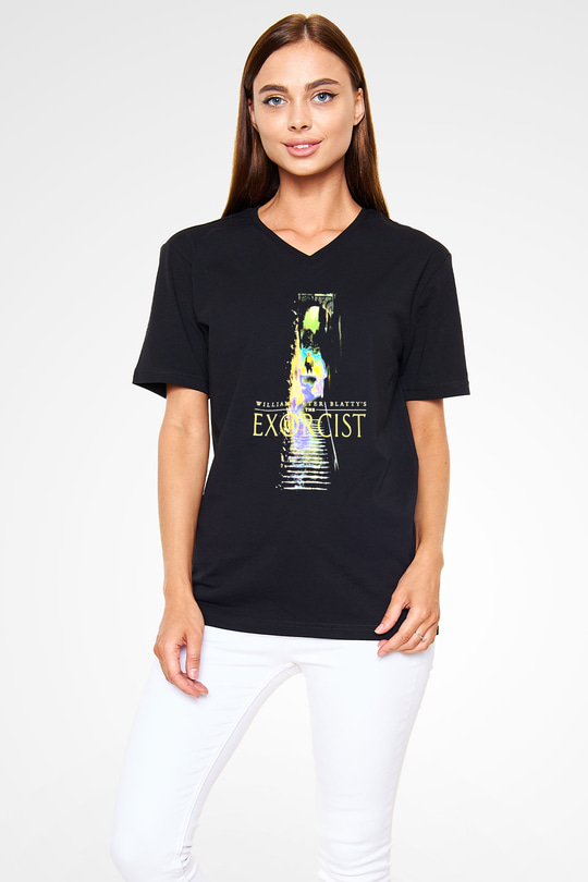The Exorcist Siyah Unisex V Yaka Tişört