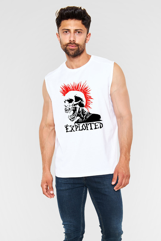 The Exploited Beyaz Unisex Kolsuz Tişört