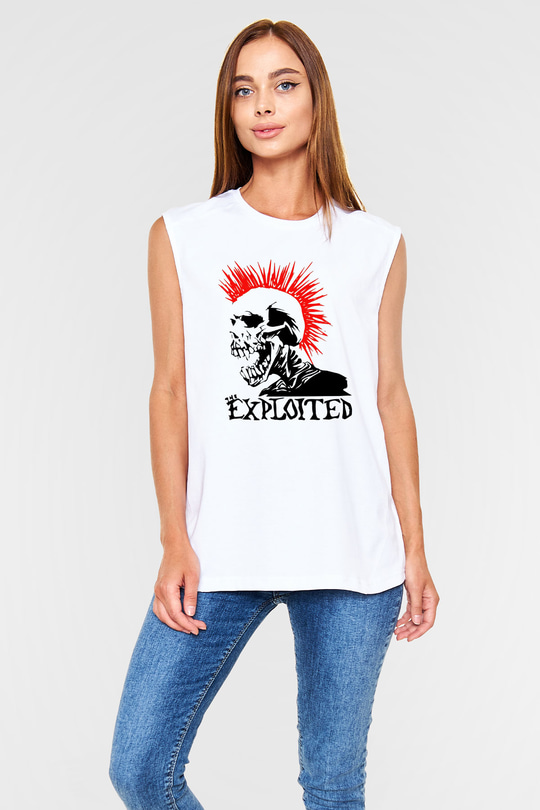 The Exploited Beyaz Unisex Kolsuz Tişört