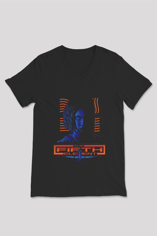 The Fifth Element Siyah Unisex  V Yaka Tişört
