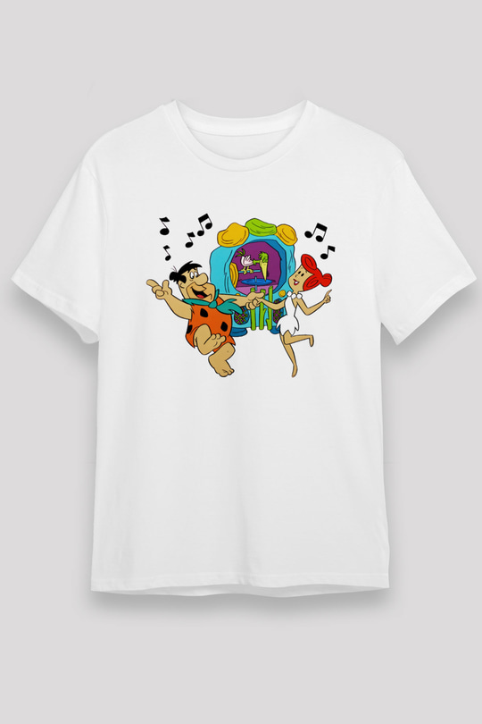 The Flintstones Taş Devri Beyaz Unisex Tişört