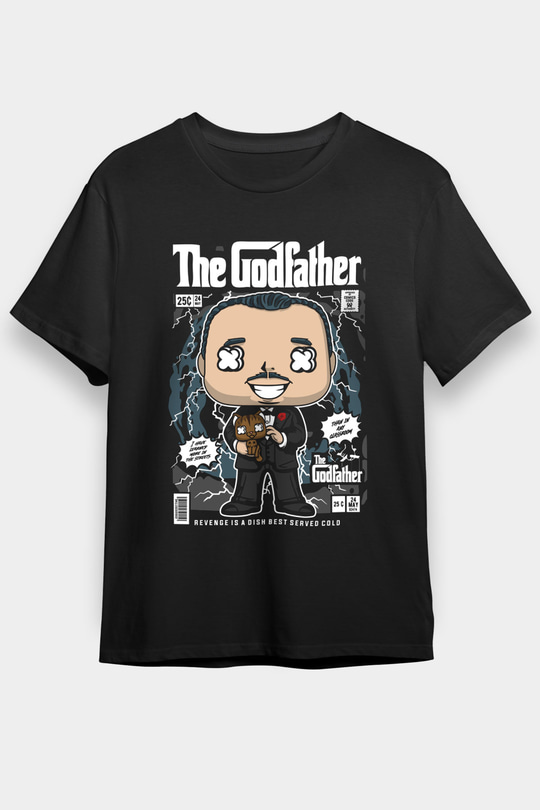 The Godfather Baskılı Unisex Siyah Tişört