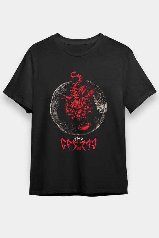The Hu Baskılı Unisex Siyah Tişört - Tshirt