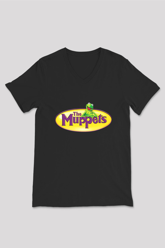 The Muppets Siyah Unisex V Yaka Tişört