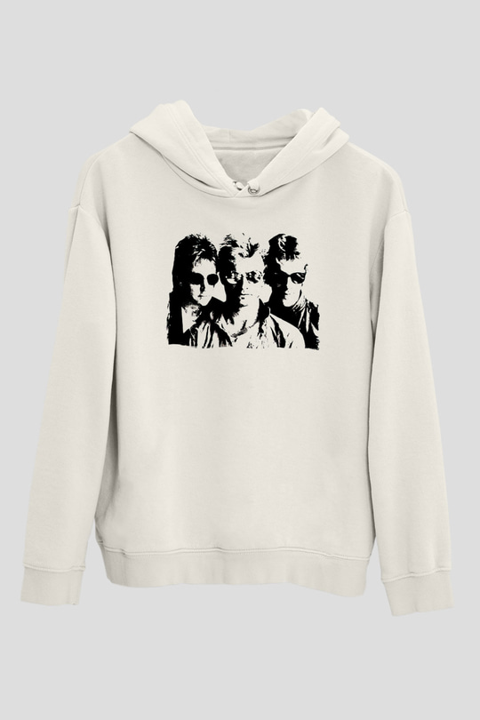 The Police Beyaz Unisex Kapüşonlu Sweatshirt