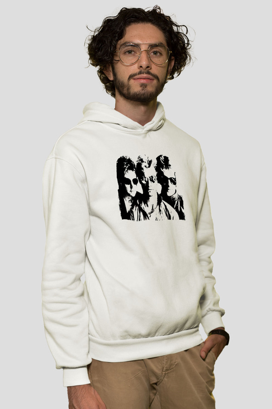 The Police Beyaz Unisex Kapüşonlu Sweatshirt