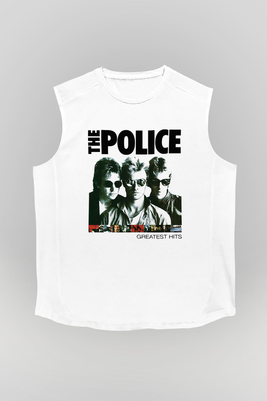 The Police Beyaz Unisex Kolsuz Tişört