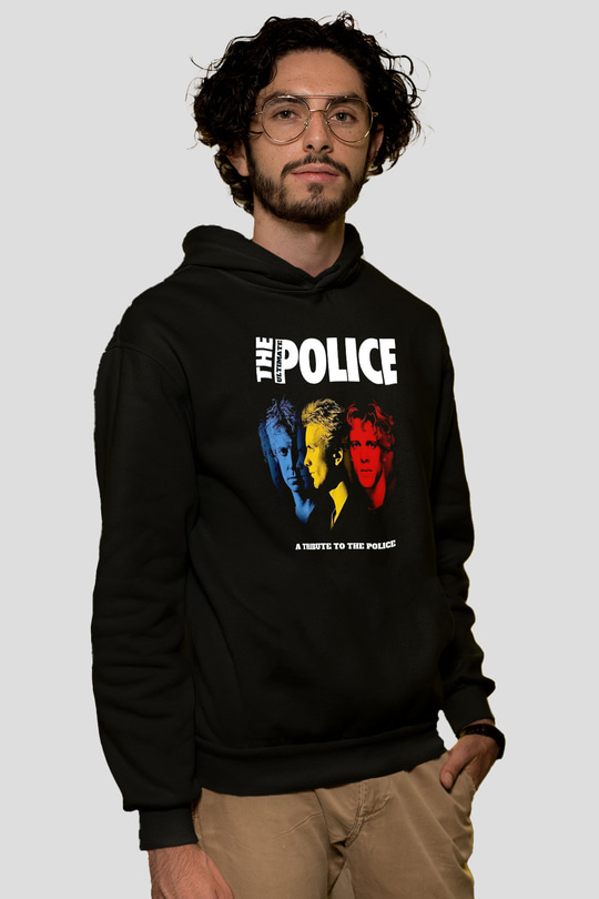 The Police Siyah Unisex Kapüşonlu Sweatshirt
