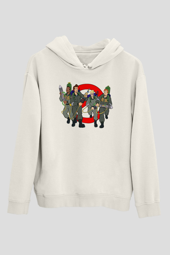 The Real Ghostbusters Hayalet Avcıları Beyaz Unisex Kapşonlu Sweatshirt