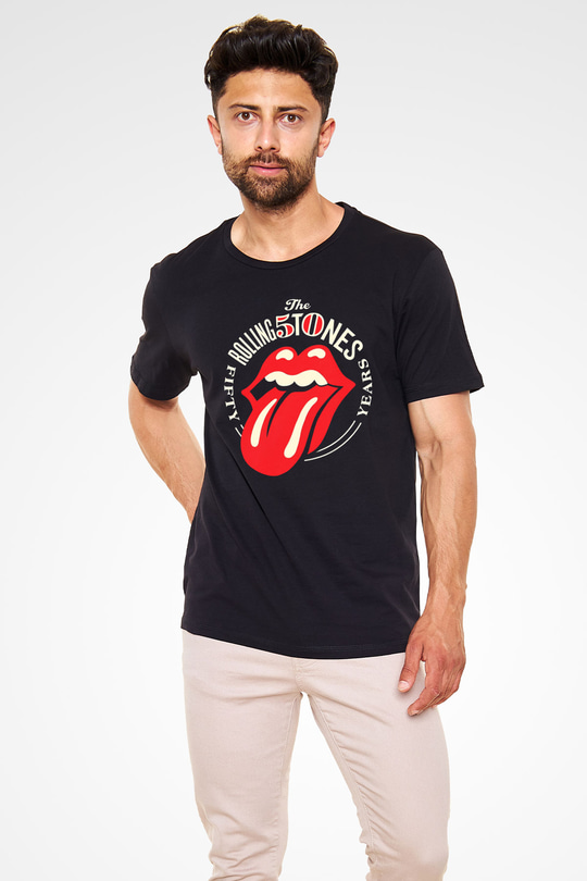 The Rolling Stones Logo Siyah Unisex Tişört T-Shirt - TişörtFabrikası